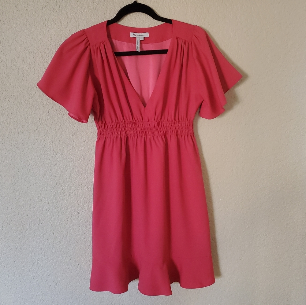 BCBGeneration Coral Ruffle Dress, Small